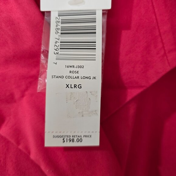 Eileen Fisher Spring Jacket Raincoat Snap Front Weather Resistant Pink Sz XL NWT - Picture 3 of 10